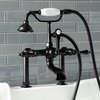 Kingston Brass AE103T0 Deck Mount Clawfoot Tub Faucet, Matte Black AE103T0